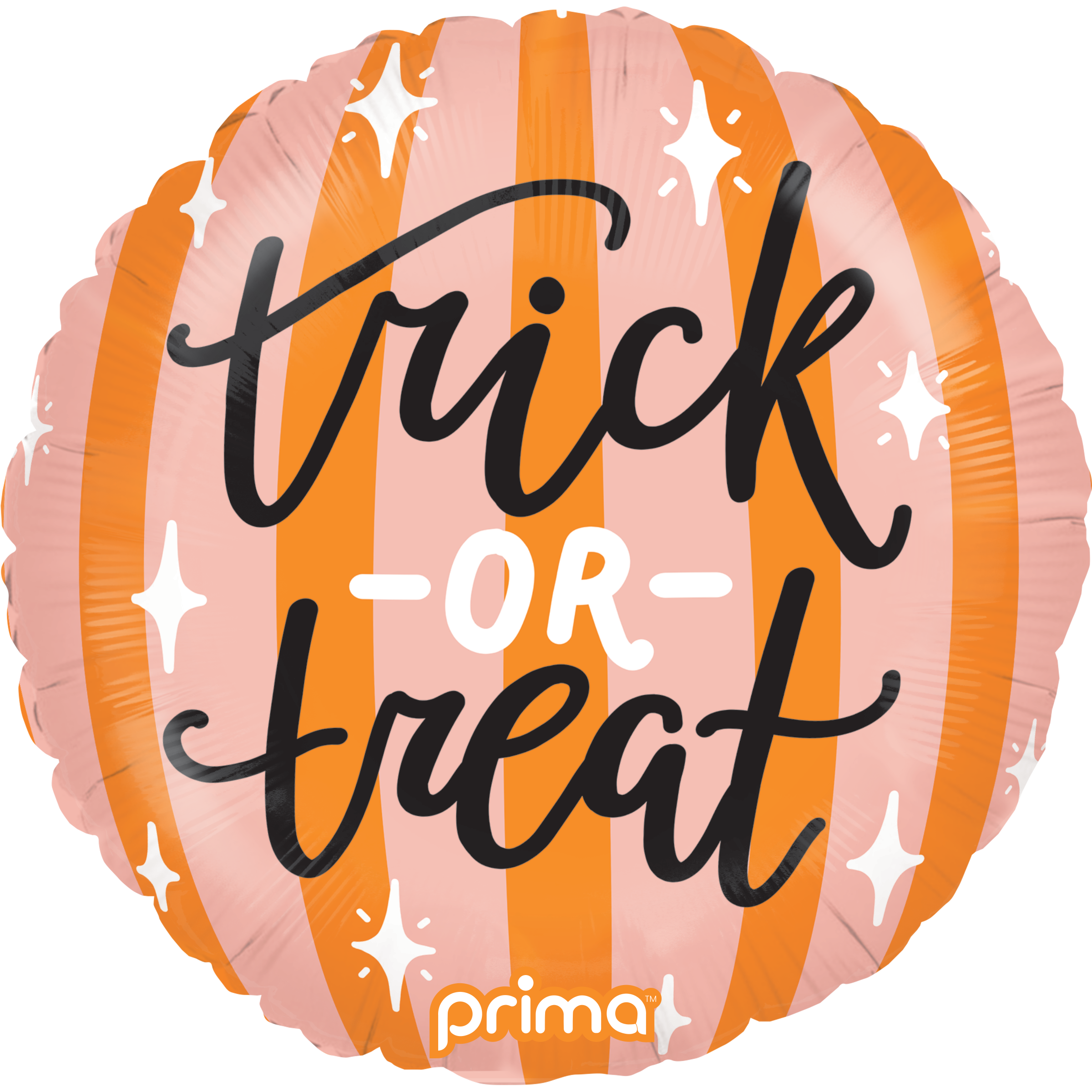 PRIMA 18" Round Trick-or-Treat Peach and Orange Stripes